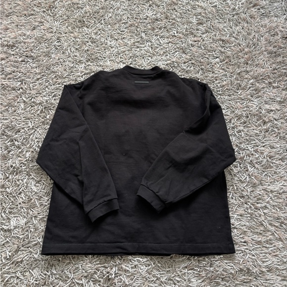 FEAR OF GOD ESSENTIALS Black Bonded Long Sleeve T-Shirt Sz XS OVERSIZED - Picture 2 of 7
